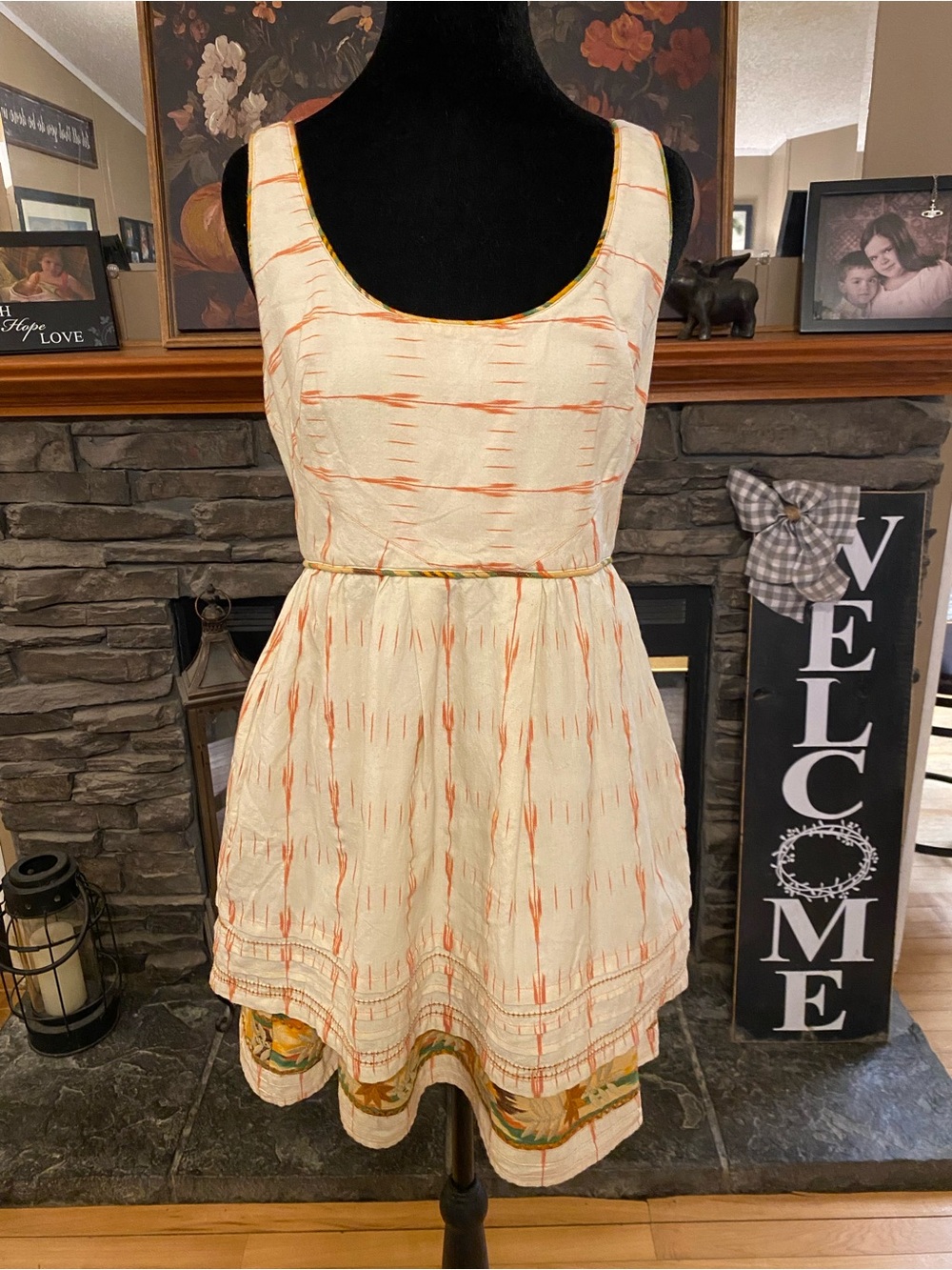 Free People Romantics Cream Tiered Fall Mini Dress
